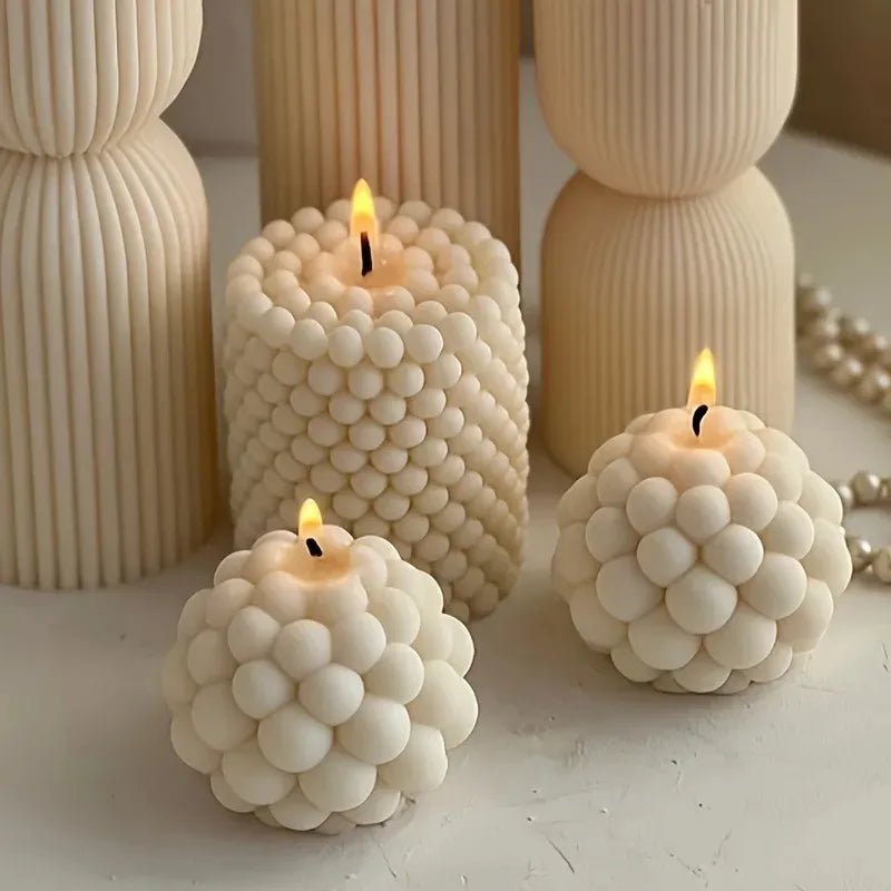 Bubble Silicone Pillar Candle Mold